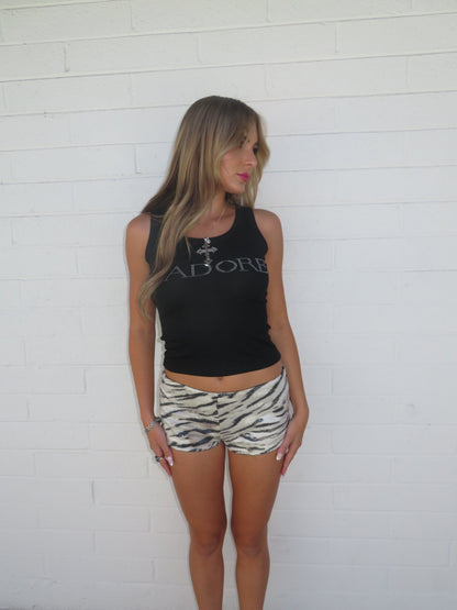 Zebra mini shorts