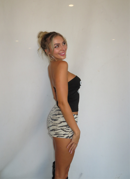 Zebra mini shorts