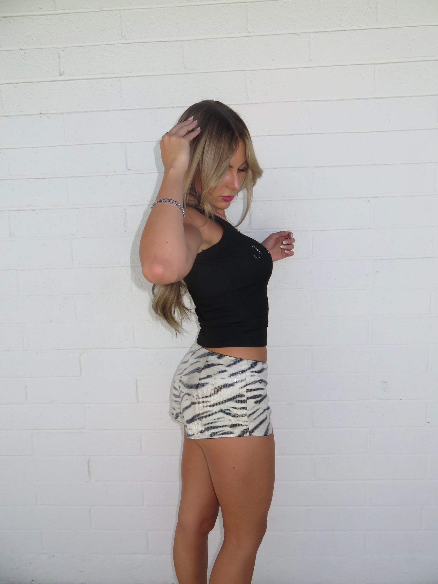 Zebra mini shorts